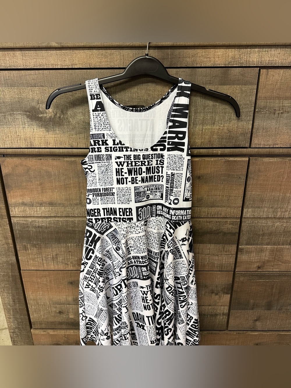 Blackmilk Harry Potter Daily Prophet reversible skater dress M